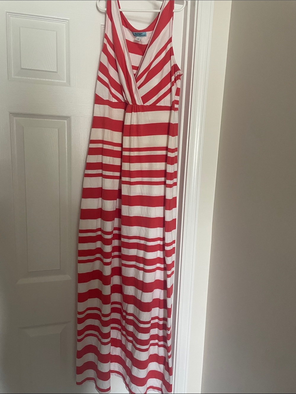 Striped Orange & White Maxi Dress